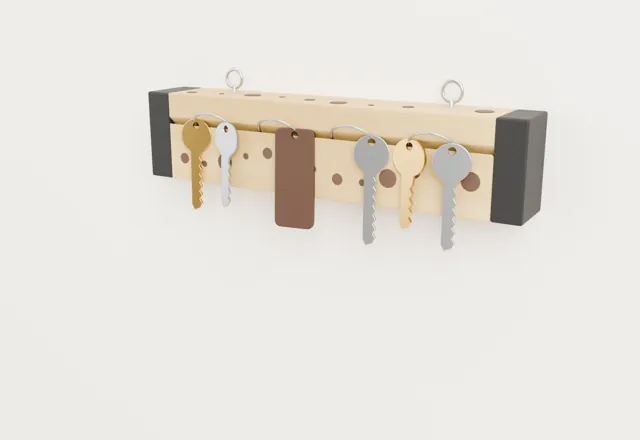 Llavero de pared de madera con ranura