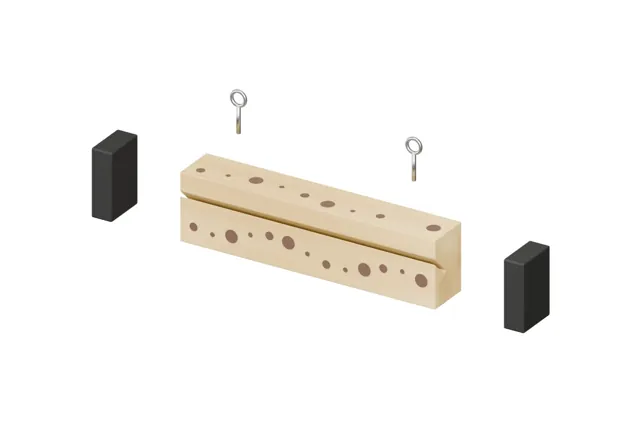 Llavero de pared de madera con ranura