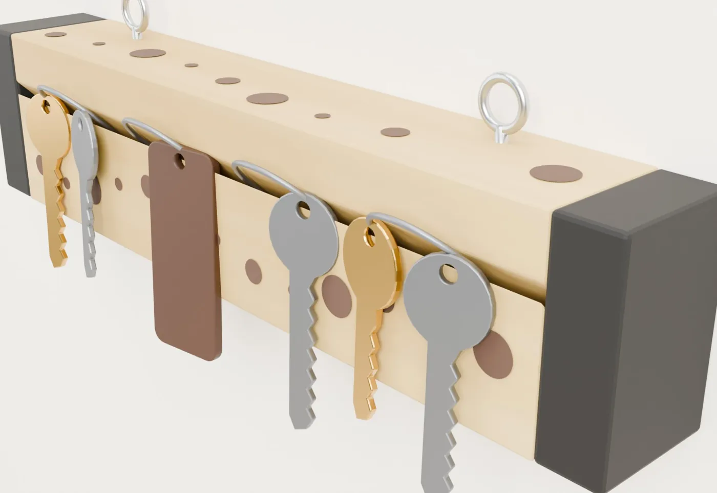 Llavero de pared de madera con ranura · Llavero de pared de madera con ranura