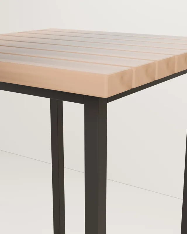 Mesa alta de bar de madera · Forja