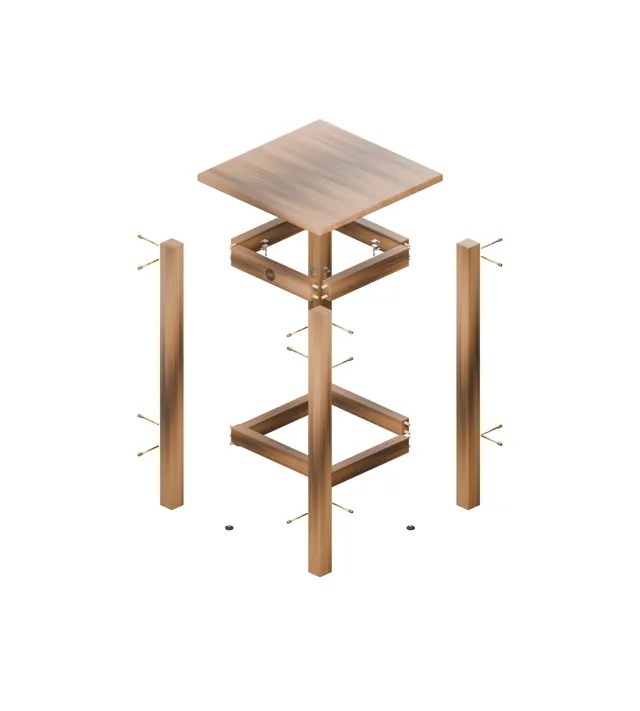 Mesa alta de bar de madera · Granero