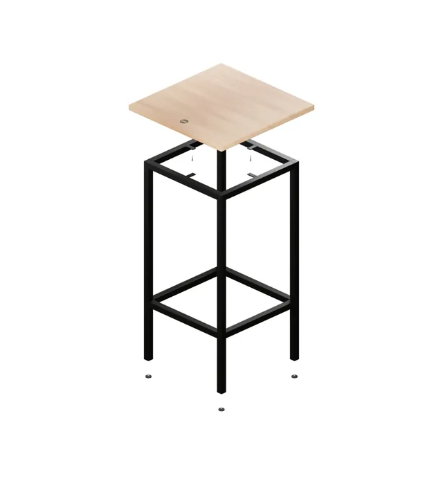 Mesa alta de bar de madera · Industrial