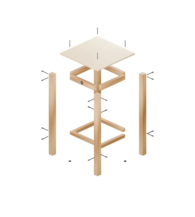 Mesa alta de bar de madera