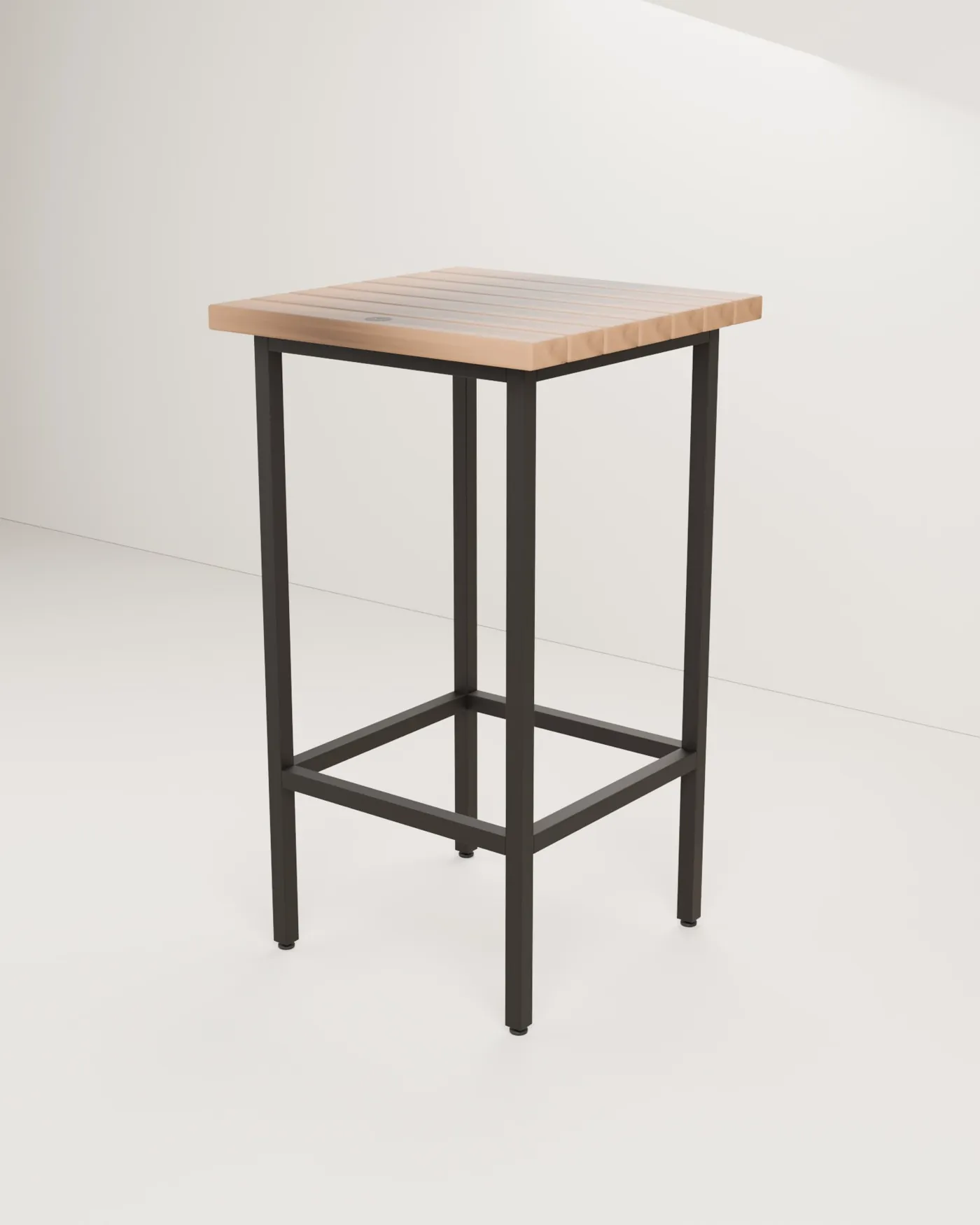 Mesa alta de bar de madera · Forja