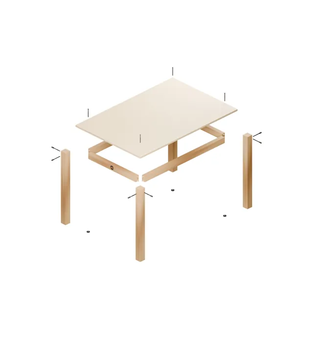 Wooden dining table