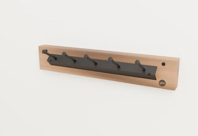Perchero de pared con ganchos · Forja