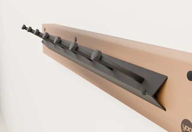 Perchero de pared con ganchos · Forja