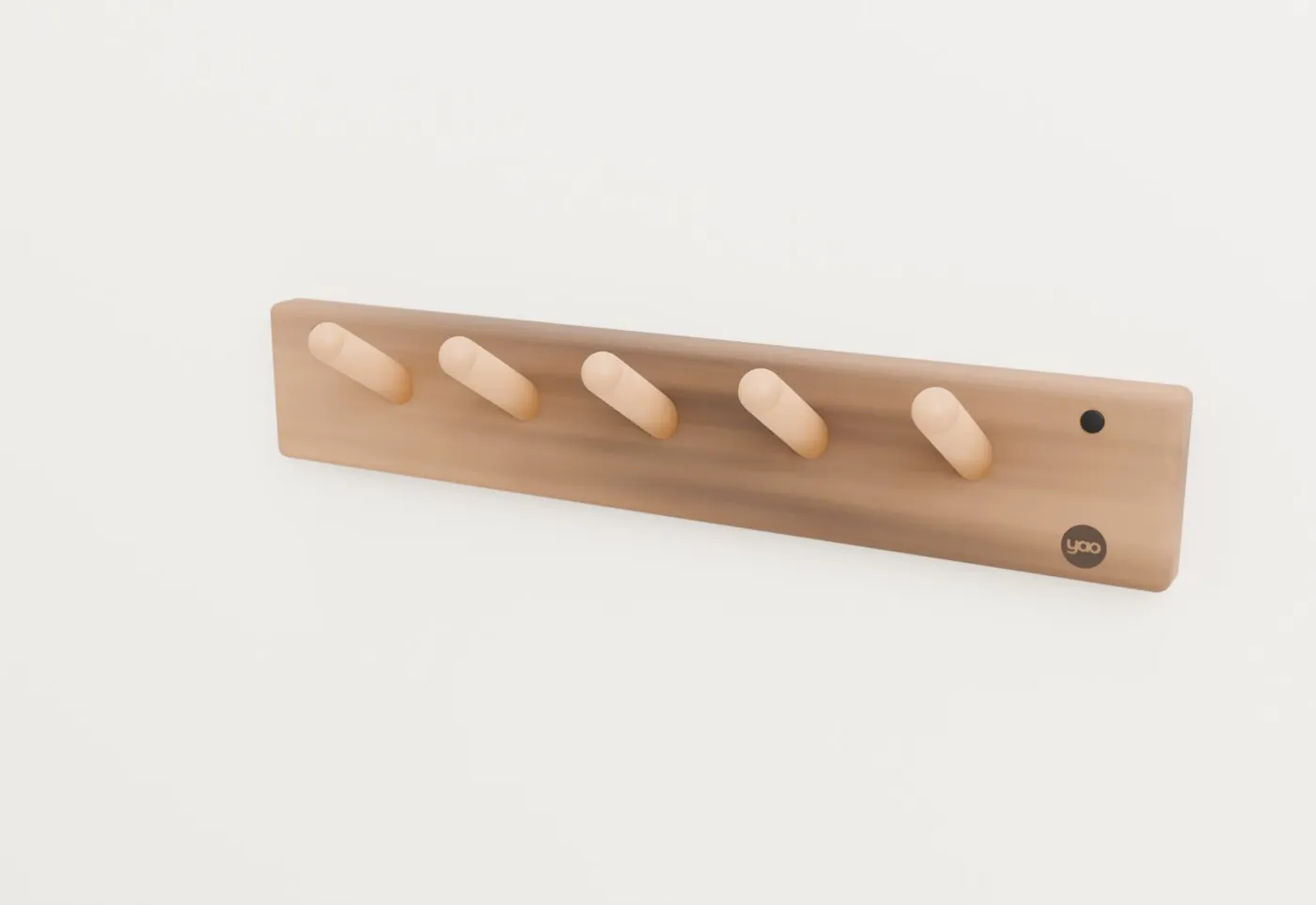 Perchero de pared con ganchos · 50 cm · 5 ganchos