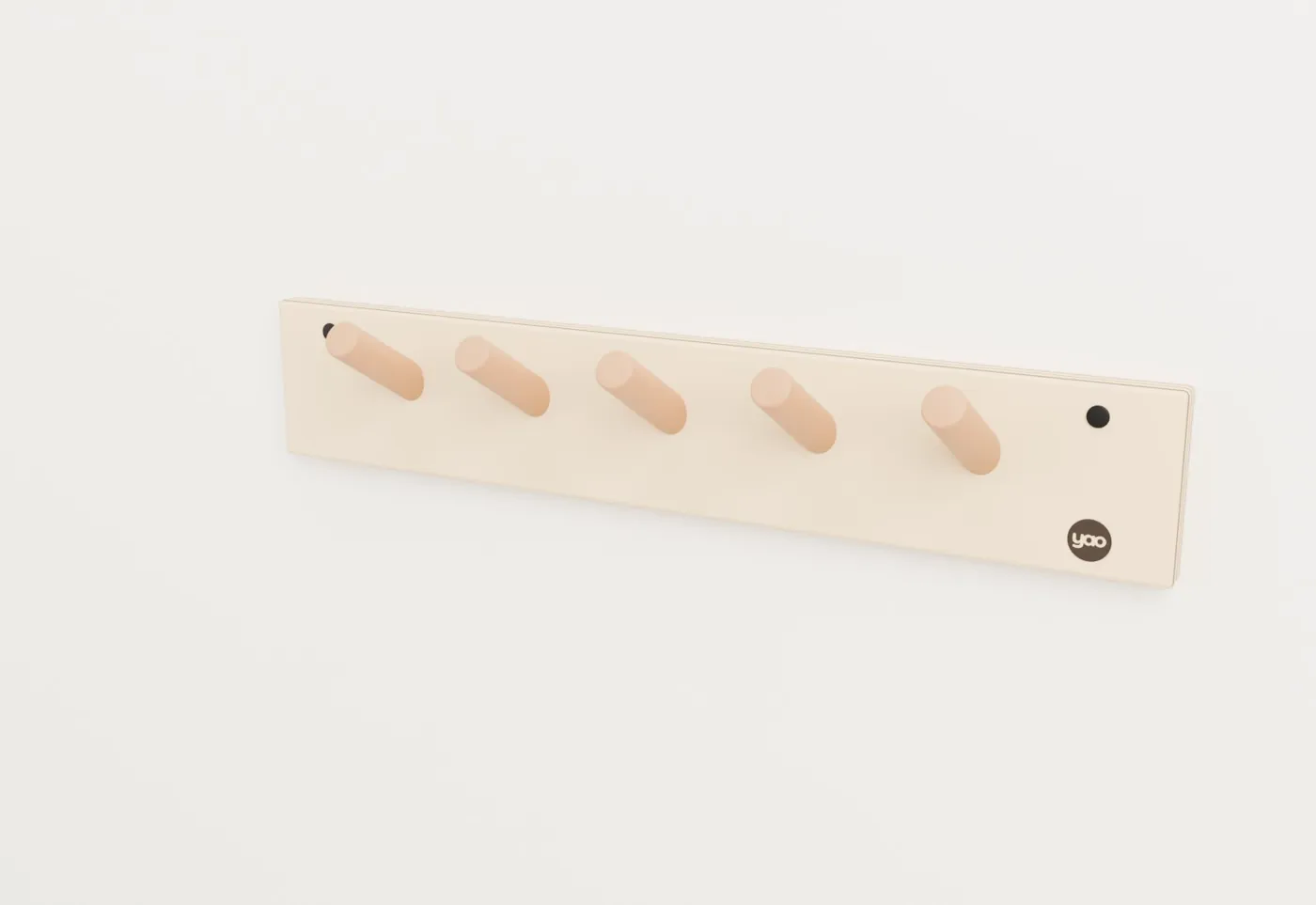 Perchero de pared con ganchos · 50 cm · 5 ganchos