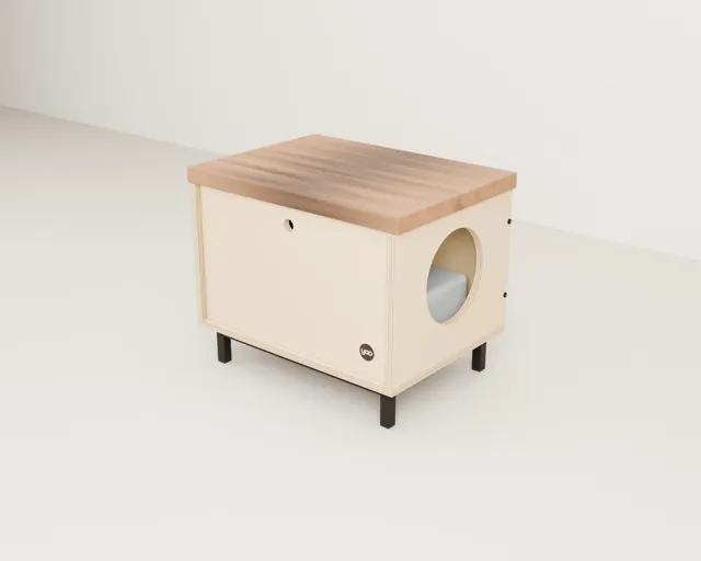 Mueble cubre-arenero para gato · Forja