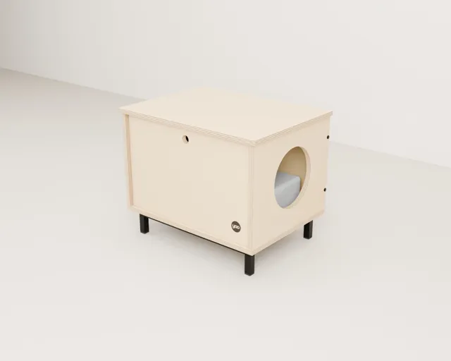 Mueble cubre-arenero para gato · Industrial