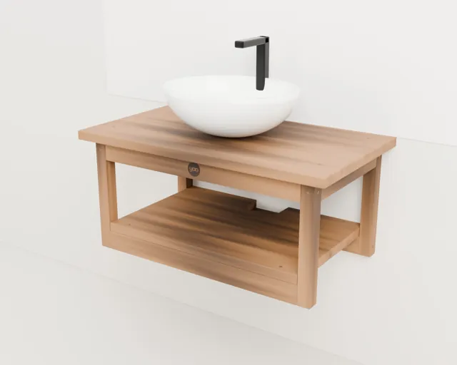 Muebles de baño: encimera, espejo, banco y estante · Granero