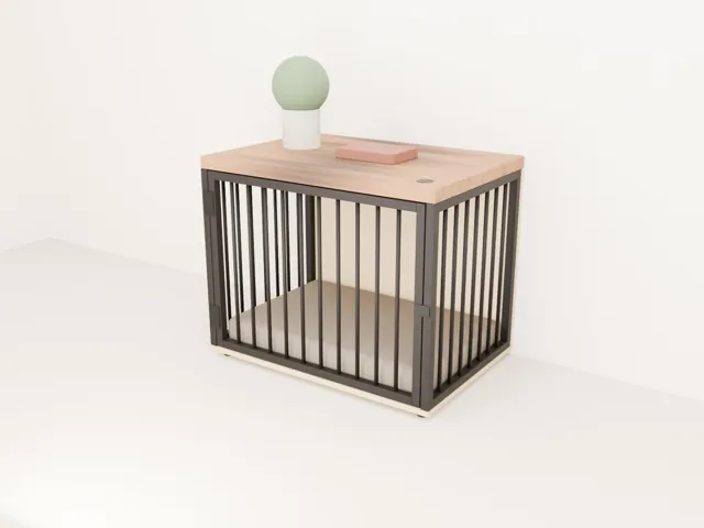 Casa-mueble para perro: casita y mesa auxiliar · Forja