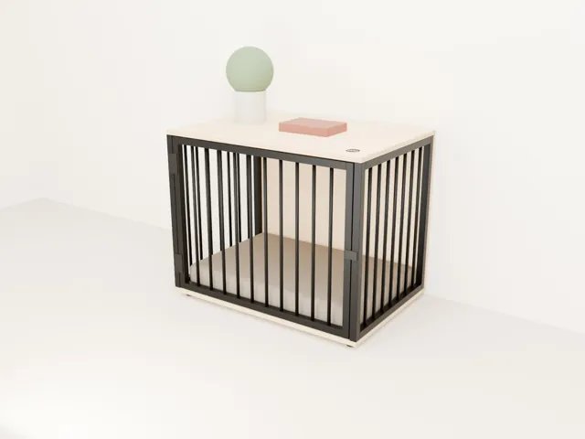 Casa-mueble para perro: casita y mesa auxiliar · Industrial