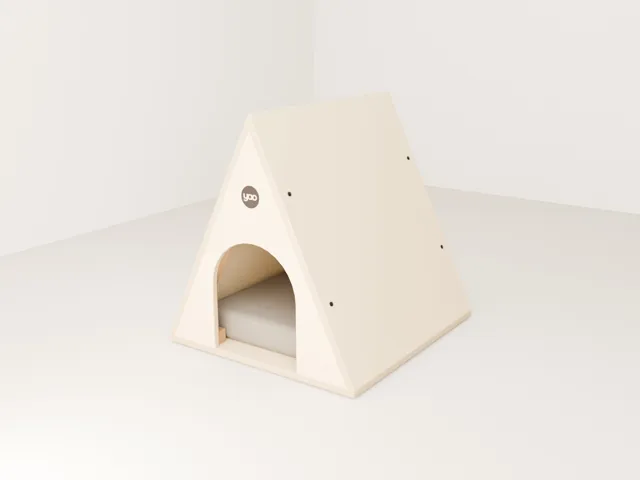 Casita para gato con puerta en arco · Taller