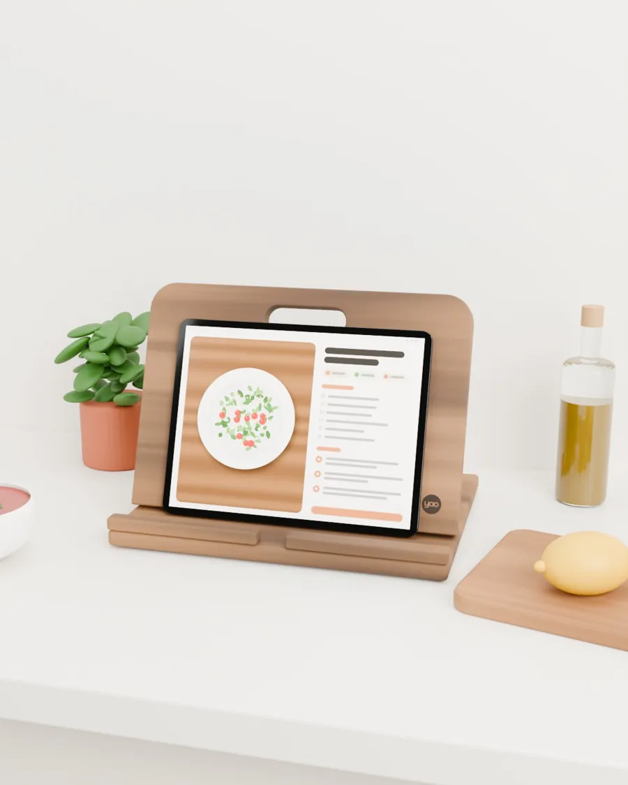 Kitchen tablet and cookbook stand