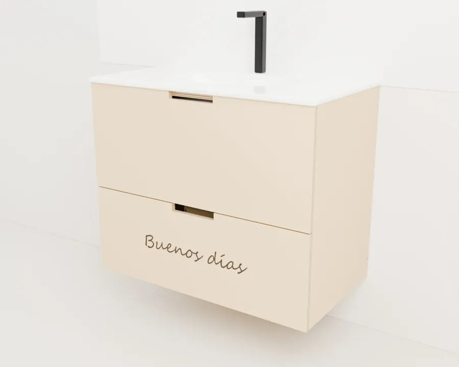 Mueble de lavabo suspendido · Taller