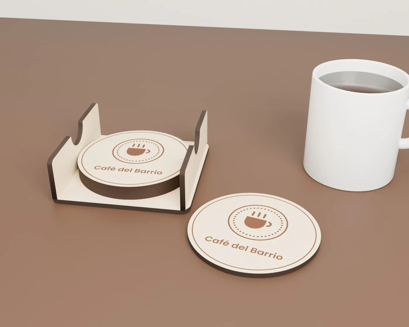 Posavasos de madera con tu logo