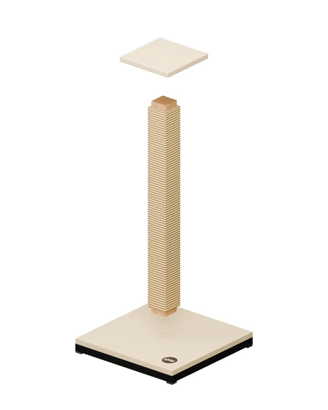 Wooden sisal cat scratching post · Industrial