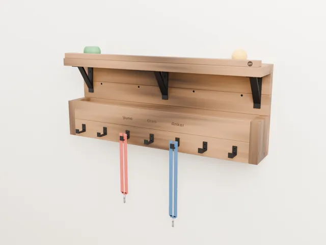 Dog leash holder with shelf · Forge
