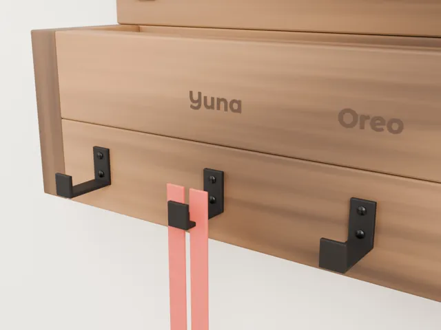 Dog leash holder with shelf · Forge