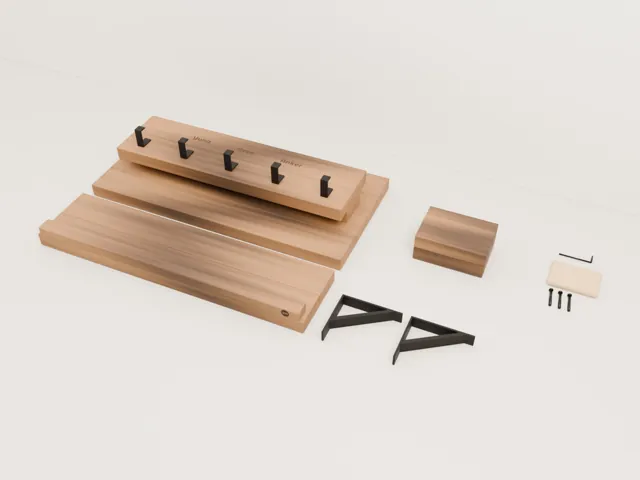 Dog leash holder with shelf · Forge