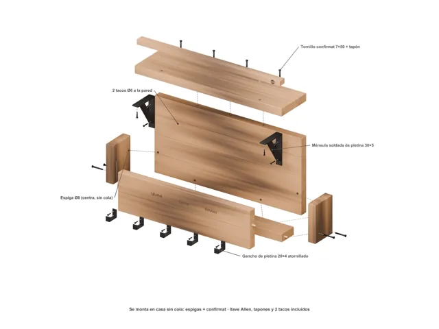 Dog leash holder with shelf · Forge