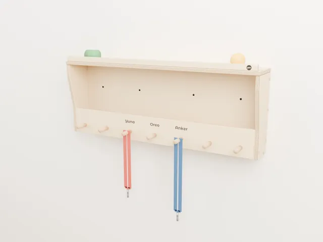 Dog leash holder with shelf