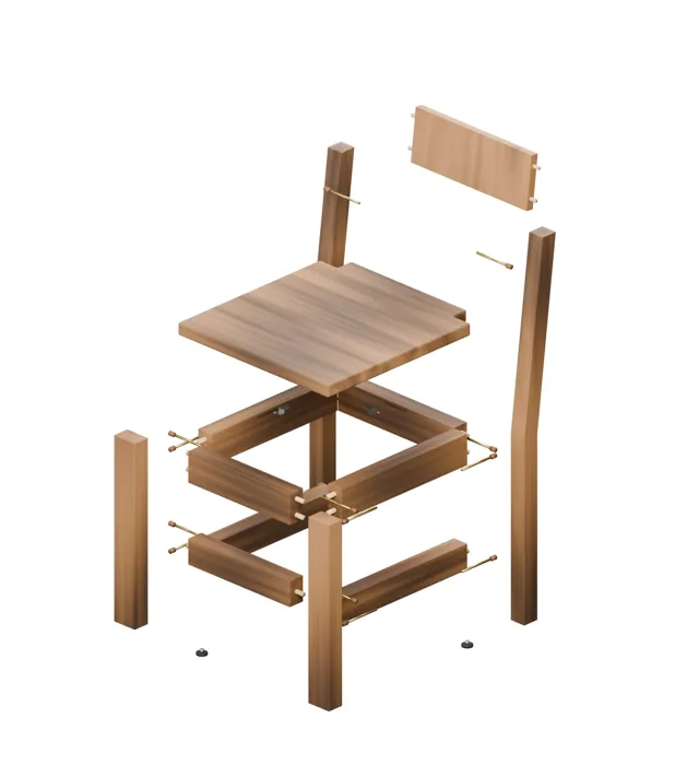 Silla de comedor de madera · Granero