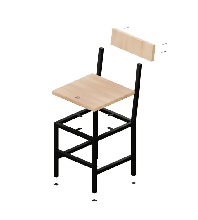 Silla de comedor de madera · Industrial