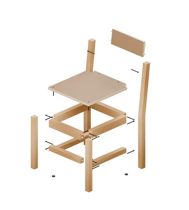 Silla de comedor de madera