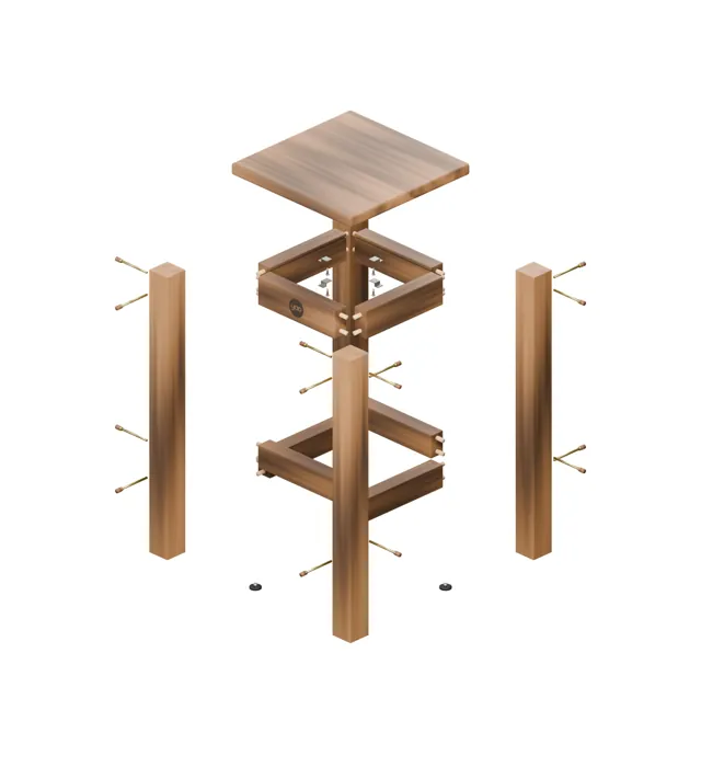Industrial wood bar stool · Barn
