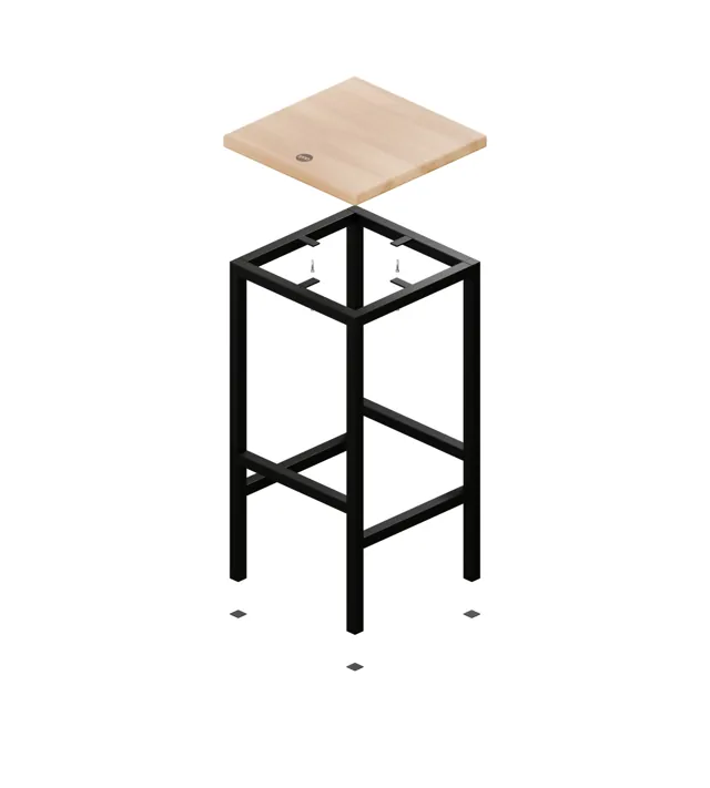 Industrial wood bar stool · Industrial