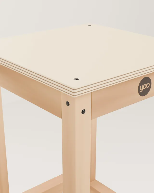 Taburete alto industrial de madera