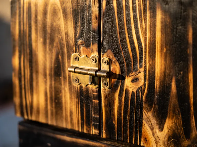 Charred pine and its golden grain