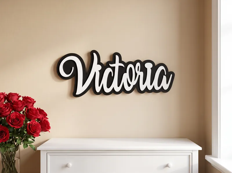 Two-layer wall name sign